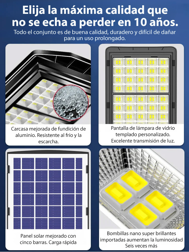 Lámpara solar de iluminación, lámpara de patio exterior, lámpara de carretera con sensor de movimien