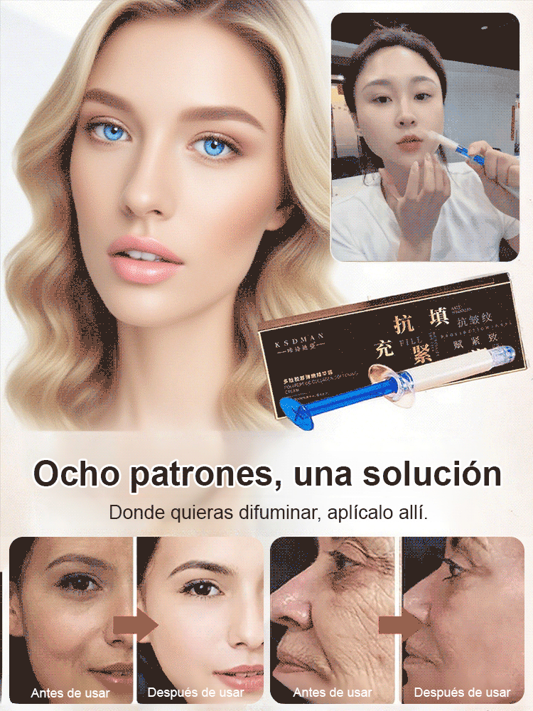 【Arrugas Desvanecidas】Crema de Colágeno Rellenadora con Péptidos en Jeringa