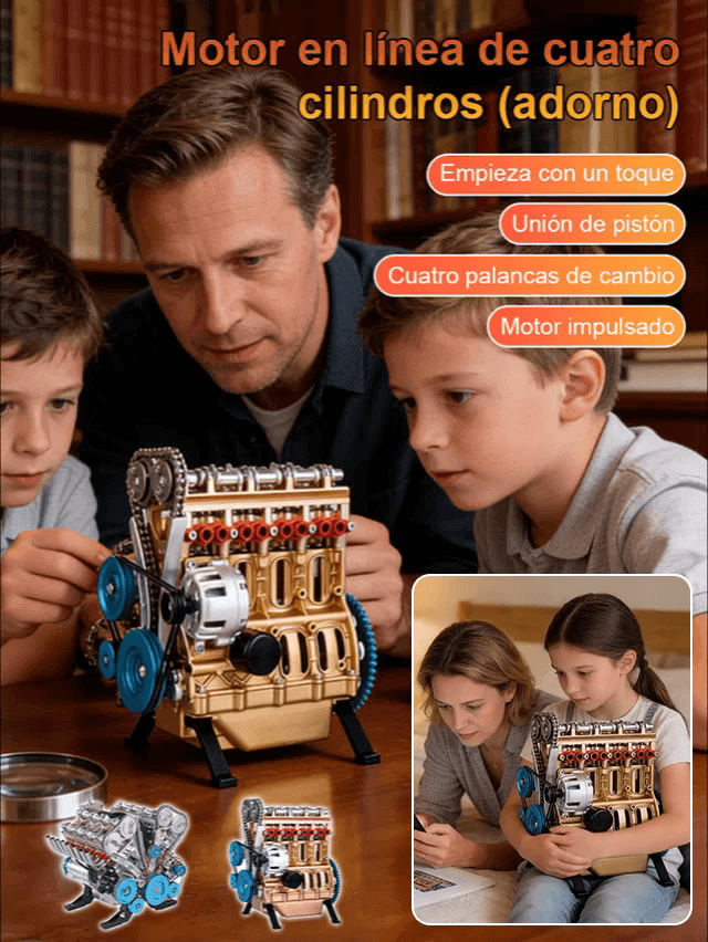 Modelo de motor de cuatro cilindros en línea
