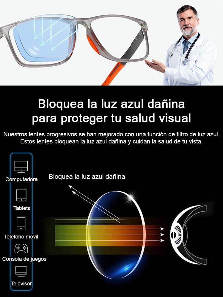 Gafas de lectura plegables ultraligeras con protección contra luz azul