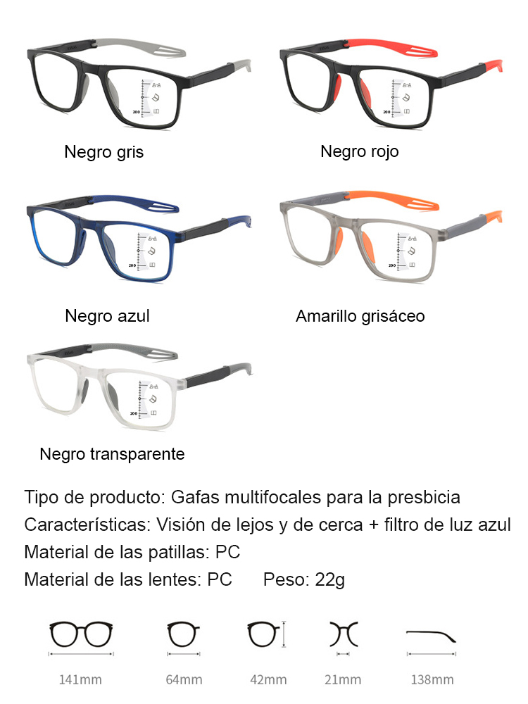 Gafas de lectura plegables ultraligeras con protección contra luz azul