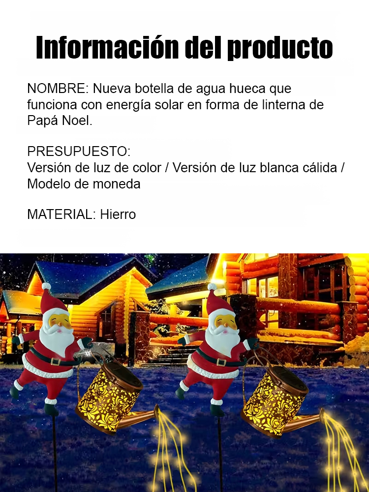 Farol de jardín solar de Papá Noel para césped