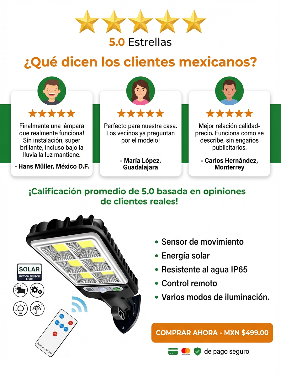 Lámpara solar de iluminación, lámpara de patio exterior, lámpara de carretera con sensor de movimien