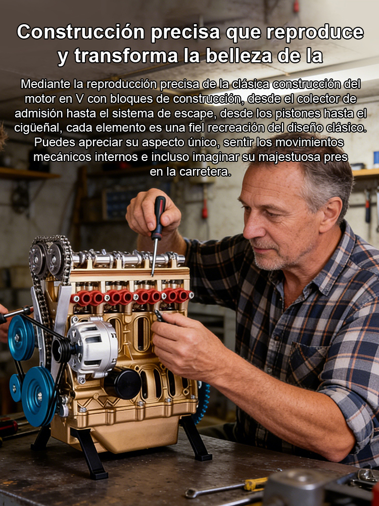 Modelo de motor de cuatro cilindros en línea
