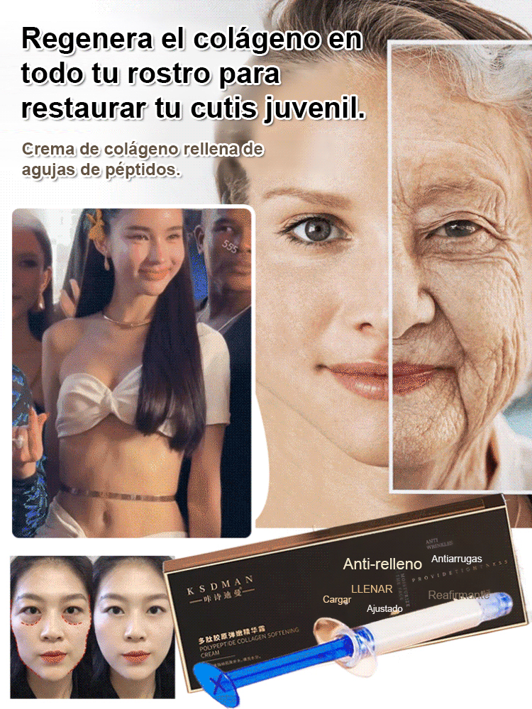 【Arrugas Desvanecidas】Crema de Colágeno Rellenadora con Péptidos en Jeringa
