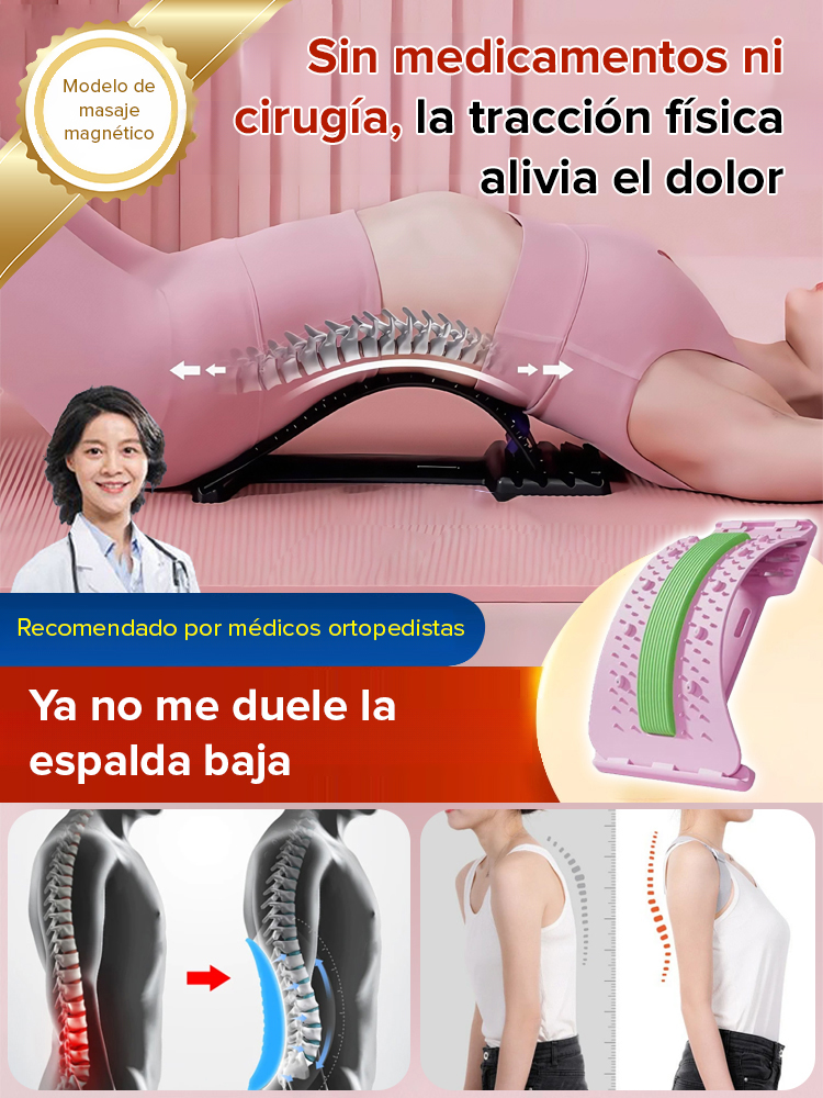 Estirador de columna lumbar con masaje y acupuntura magnética