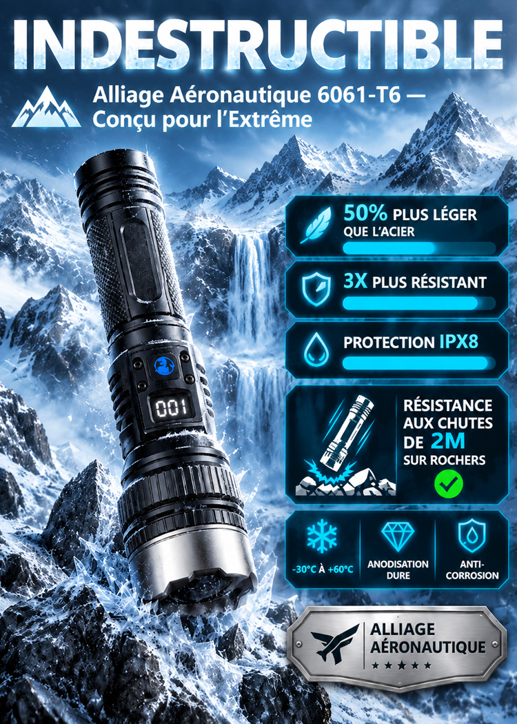 🔦 Le Power-Laser™ Ultime : 20 000 Lumens & Éclairez jusqu’à 5 km de distance