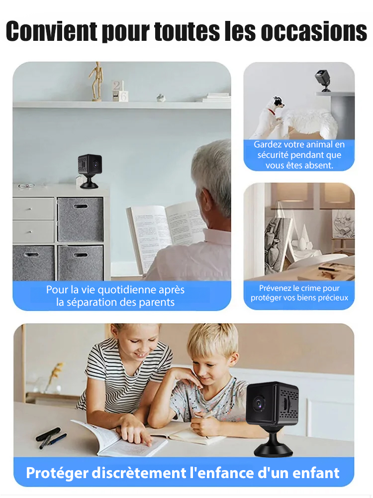 💰 Réseau Gratuit à Vie & 0€ d'Abonnement. Caméra HD sans fil invisible 🚀 Technologie Française - Installation en 5 secondes!