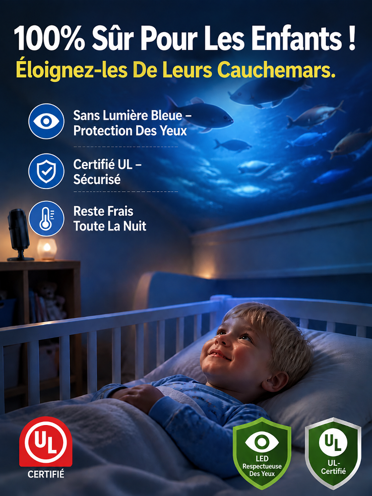 Comauo™ – Projecteur Océan & Ciel Étoilé : Projection Holographique 3D Ultra-HD. Transformez votre pièce en un aquarium d'un réalisme saisissant en seulement 1 seconde !