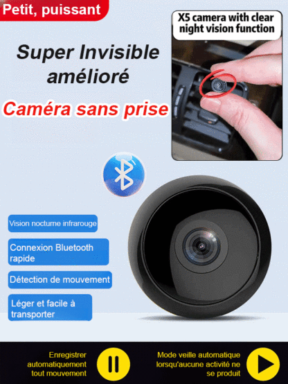 【Pas de câble, Pas de WiFi】Caméra de sécurité mini 4K invisible ✨ Sans fil et magnétique ✨ 100% anti-piratage 🛡️