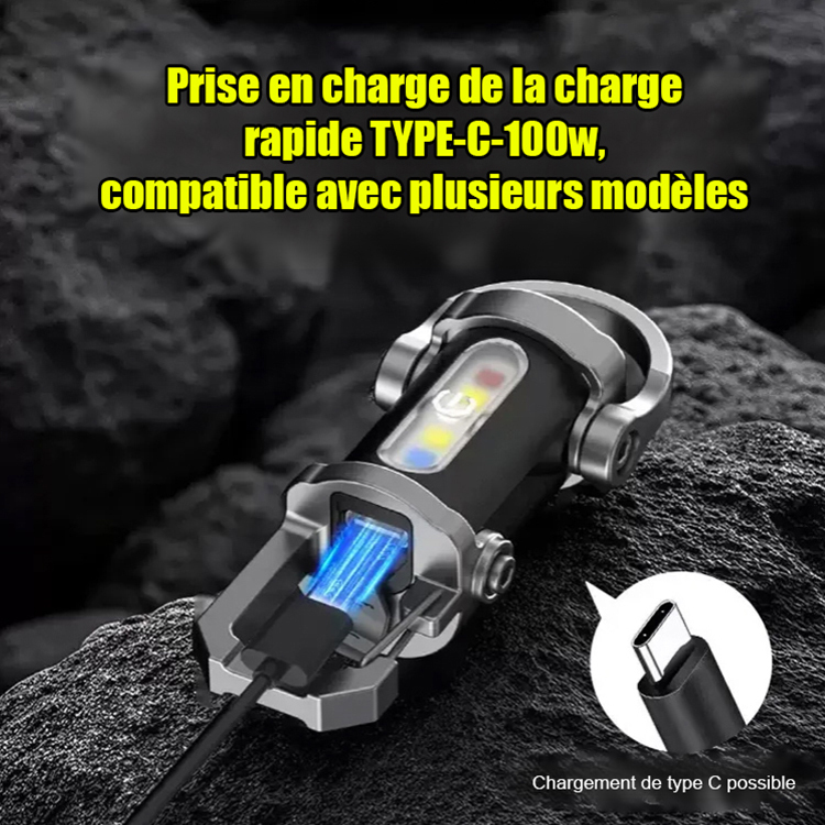 【Charge rapide 10 min】Power bank + Torche + SOS d'urgence 3-en-1