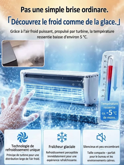 【0 Frais d'Installation】 Sans unité extérieure | Installation 3s sans perçage🛠️ | Classe énergétique A++⚡ | Froid et Chaud | Silencieux <20dB | Filtre anti-poils d'animaux❄️