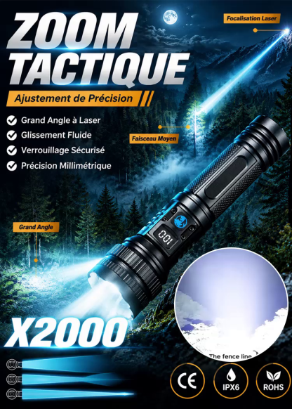 🔦 Le Power-Laser™ Ultime : 20 000 Lumens & Éclairez jusqu’à 5 km de distance