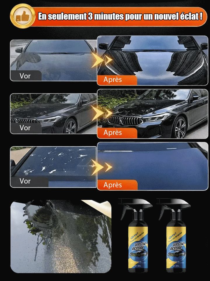 [8 mois de propreté sans laver la voiture] Spray de revêtement nano pour voiture | ⚡Application en 15 min – sans polissage ni rinçage