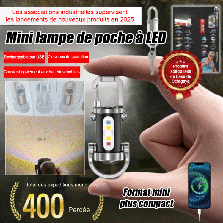 【Charge rapide 10 min】Power bank + Torche + SOS d'urgence 3-en-1