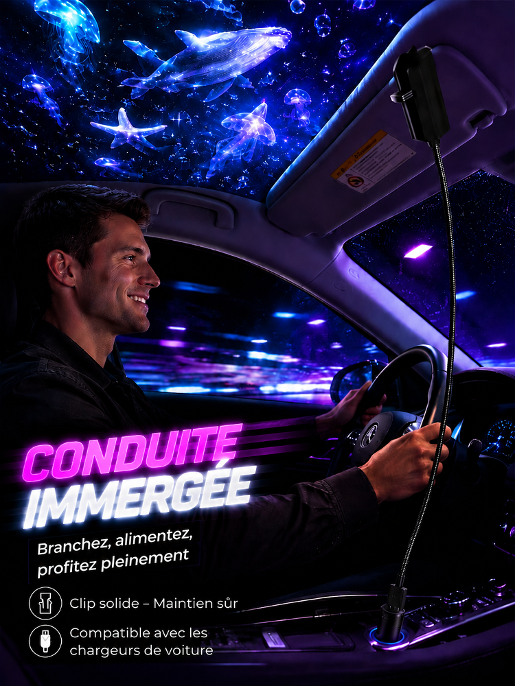 Comauo™ – Projecteur Océan & Ciel Étoilé : Projection Holographique 3D Ultra-HD. Transformez votre pièce en un aquarium d'un réalisme saisissant en seulement 1 seconde !