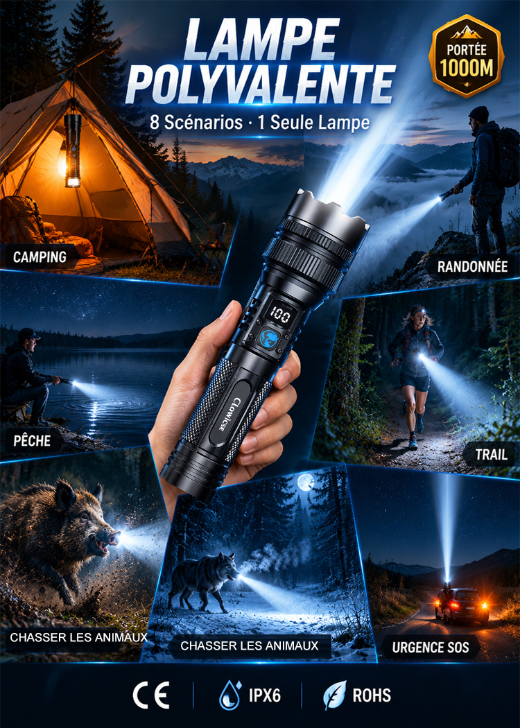 🔦 Le Power-Laser™ Ultime : 20 000 Lumens & Éclairez jusqu’à 5 km de distance