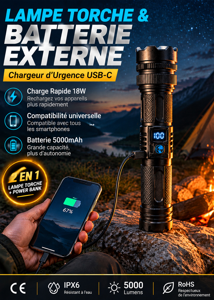 🔦 Le Power-Laser™ Ultime : 20 000 Lumens & Éclairez jusqu’à 5 km de distance