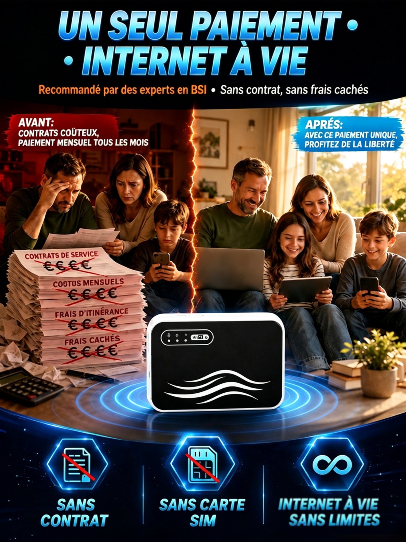 [Pas de carte SIM & aucune configuration] WiFi Portable 🔥 0 € de frais mensuels à vie ! 🔥