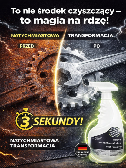 【✨Usuń rdzę w 3 sekundy!⚡】✋Bez szlifowania, bez drapania – po prostu rozpyl! Szybki odrdzewiacz