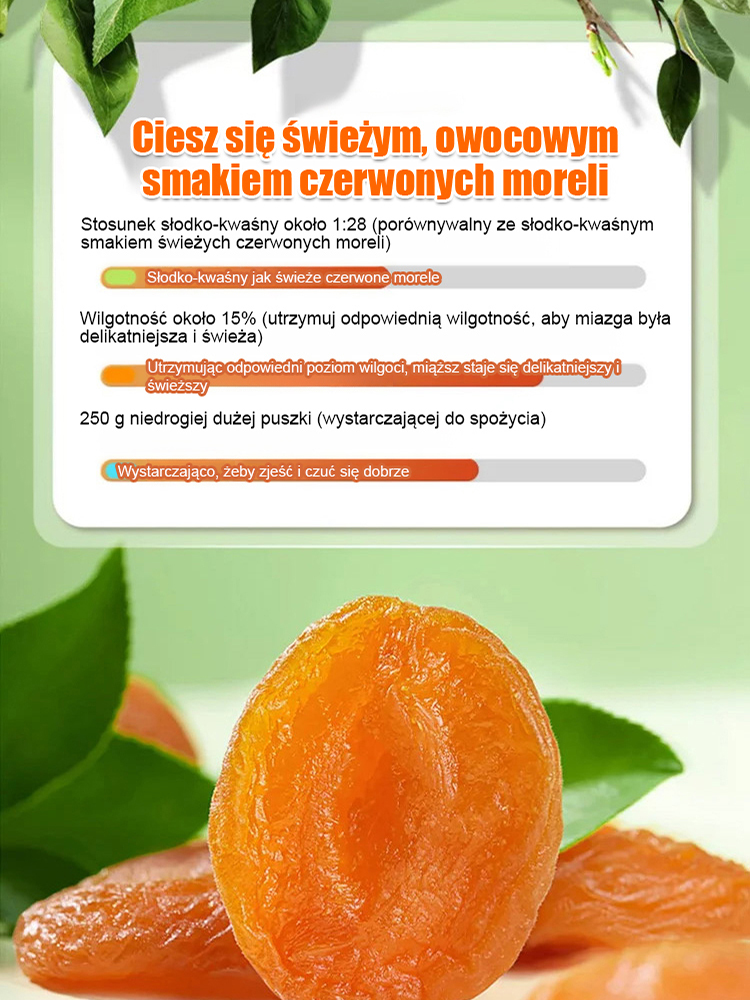 Żywność organiczna z certyfikatem FDA |【Słodkie i miękkie】Suszone morele bez pestek, bez dodatków