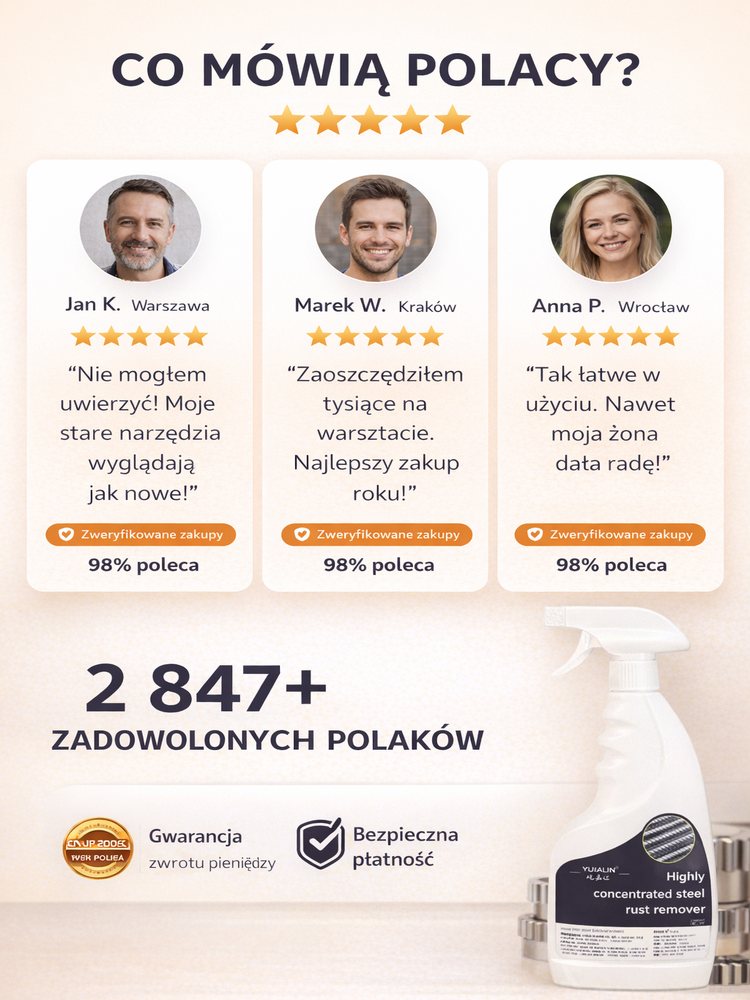【✨Usuń rdzę w 3 sekundy!⚡】✋Bez szlifowania, bez drapania – po prostu rozpyl! Szybki odrdzewiacz