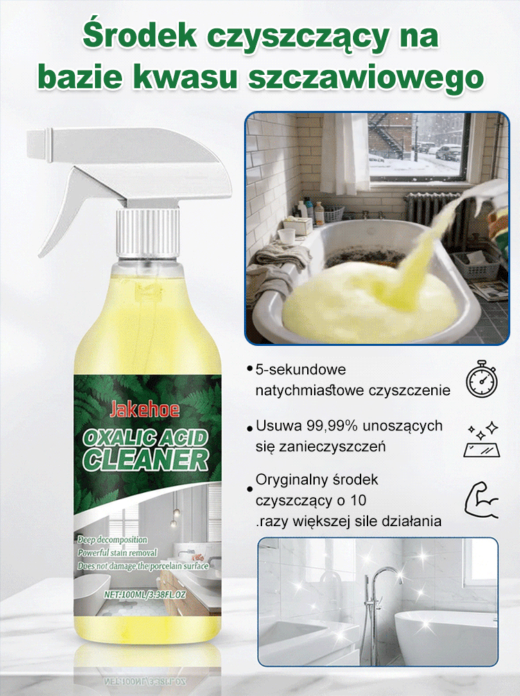 ✨Koniec z drapaniem! 🧼Usuwa nawet 10-letni kamień wodny w zaledwie 3 sekundy! Środek czyszczący z kwasem szczawiowym