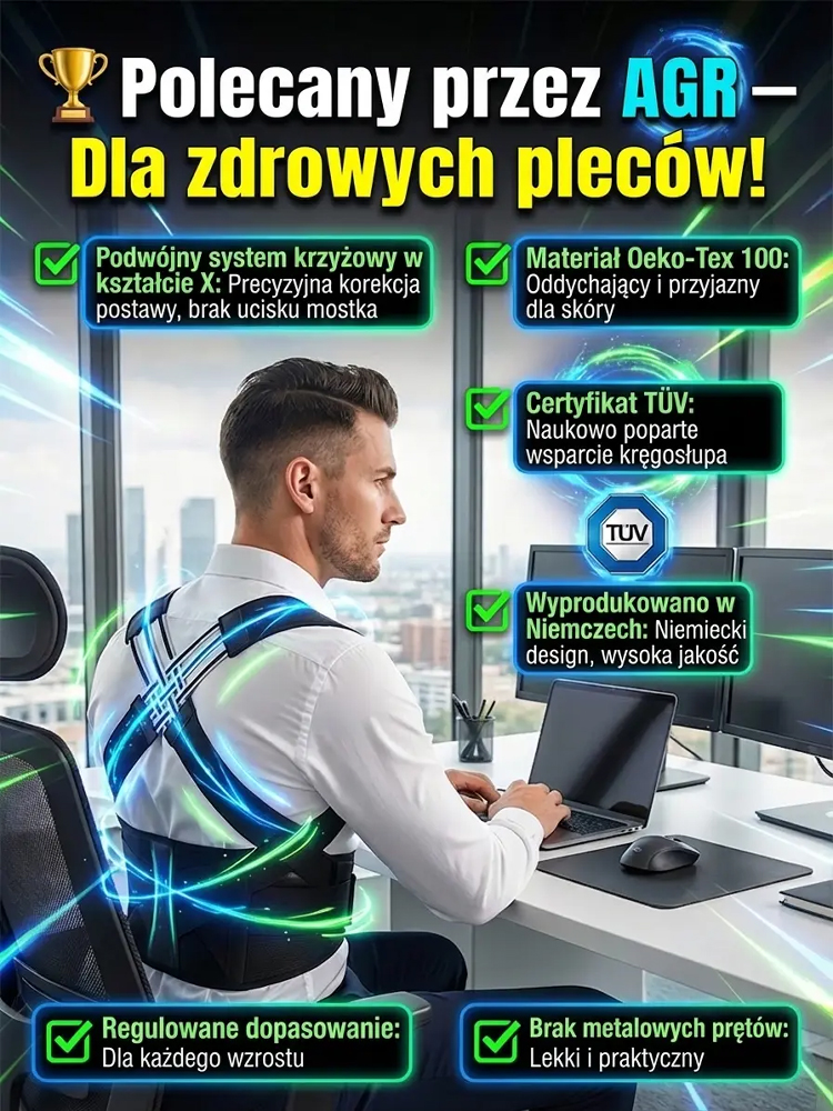  ✨ Tylko 10 minut dziennie – efekty widoczne po 7 dniach! Pas korekcyjny zapobiegający garbieniu się