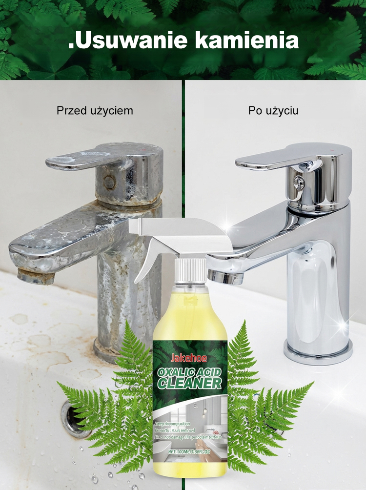 ✨Koniec z drapaniem! 🧼Usuwa nawet 10-letni kamień wodny w zaledwie 3 sekundy! Środek czyszczący z kwasem szczawiowym