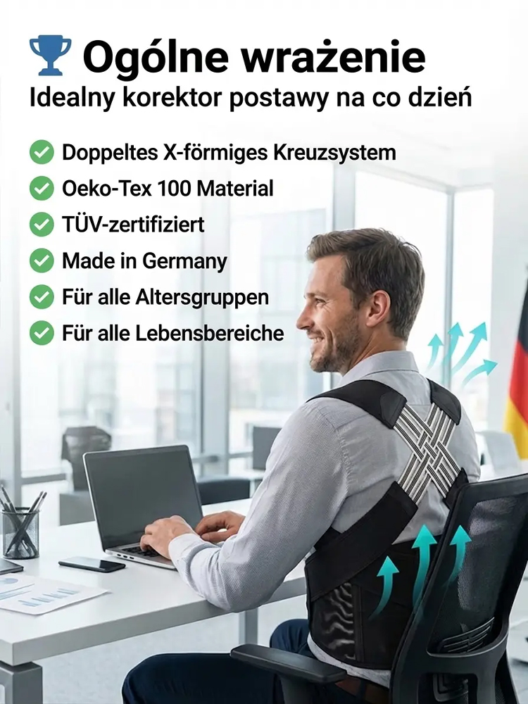  ✨ Tylko 10 minut dziennie – efekty widoczne po 7 dniach! Pas korekcyjny zapobiegający garbieniu się