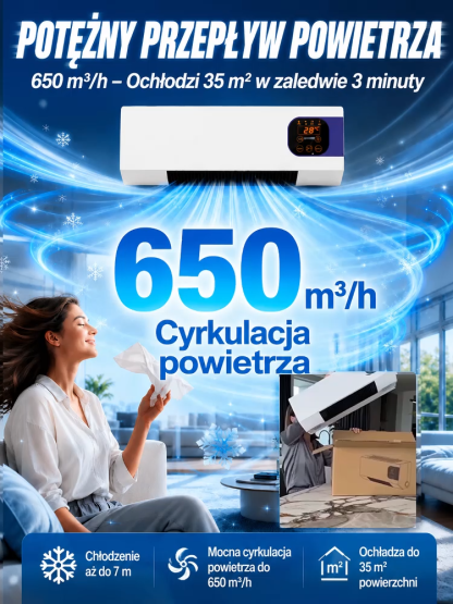 Klimatyzator ścienny z funkcją chłodzenia i ogrzewania