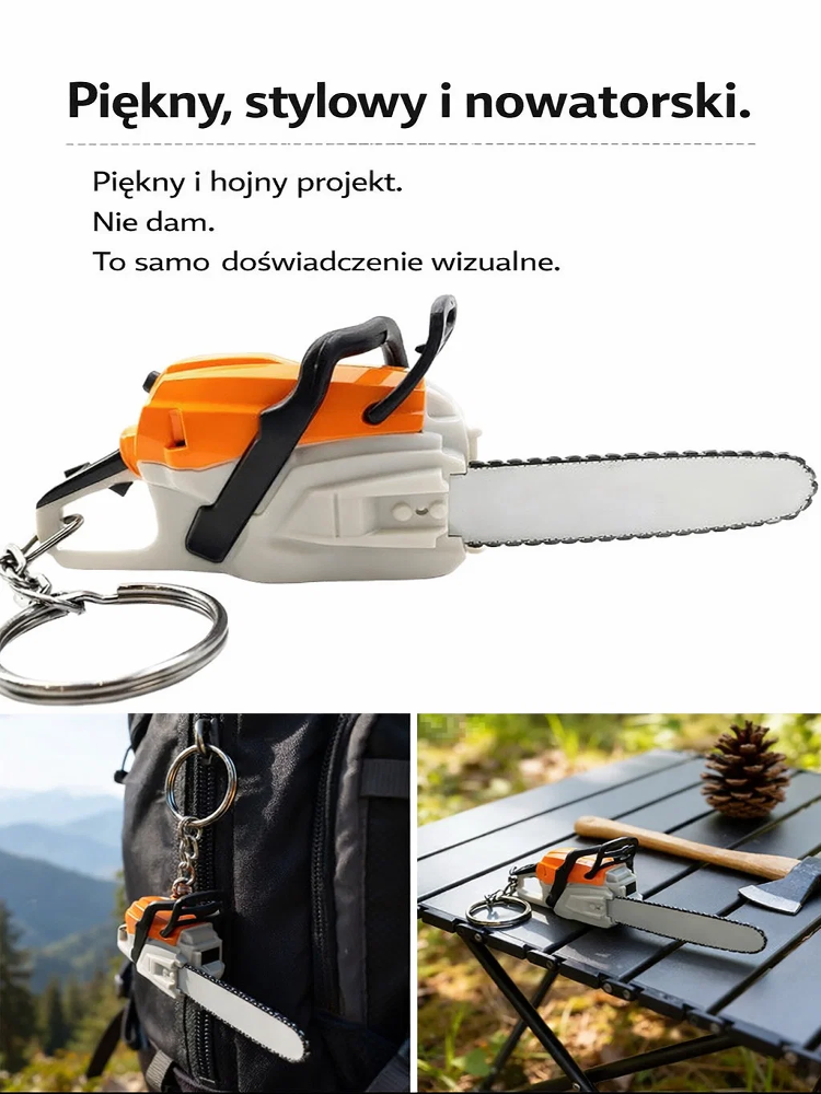【Prawdziwy silnik, Prawdziwy łańcuch!】Najmniejsza na świecie, w pełni działająca benzynowa piła łańcuchowa – Przenośna mini piła łańcuchowa brelok do kluczy