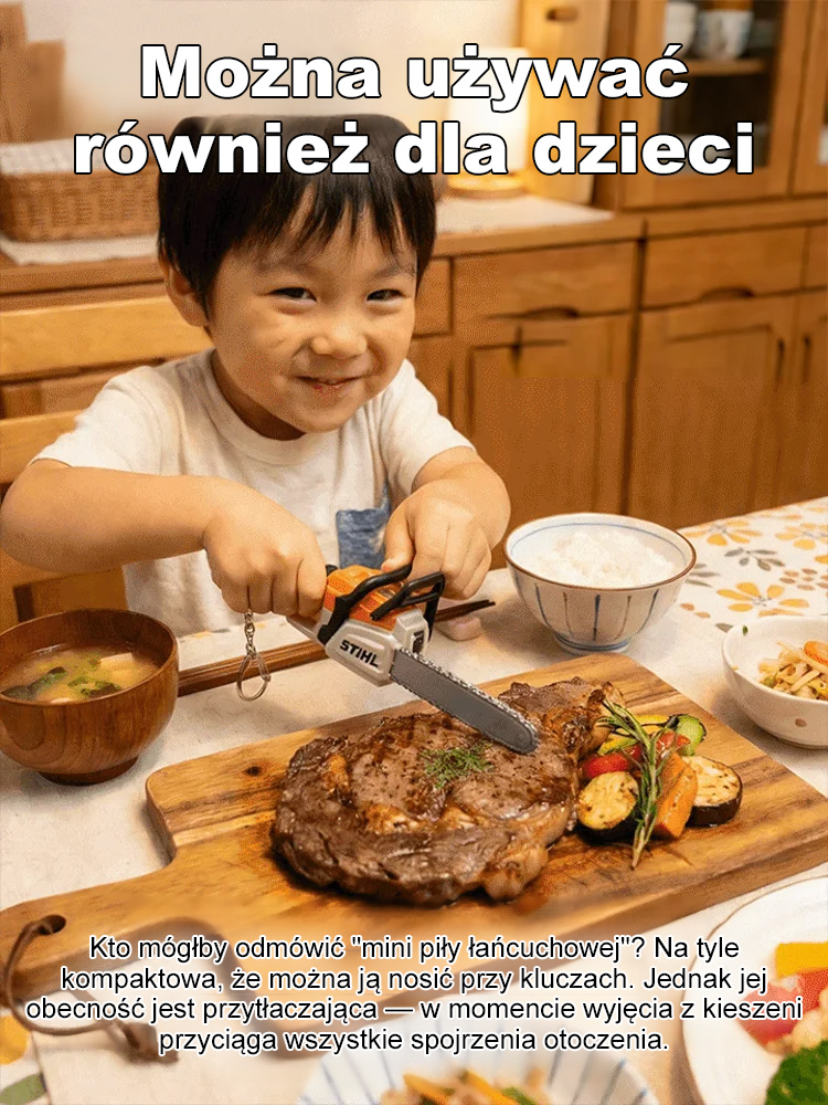 【Prawdziwy silnik, Prawdziwy łańcuch!】Najmniejsza na świecie, w pełni działająca benzynowa piła łańcuchowa – Przenośna mini piła łańcuchowa brelok do kluczy