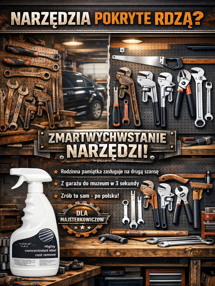 【✨Usuń rdzę w 3 sekundy!⚡】✋Bez szlifowania, bez drapania – po prostu rozpyl! Szybki odrdzewiacz