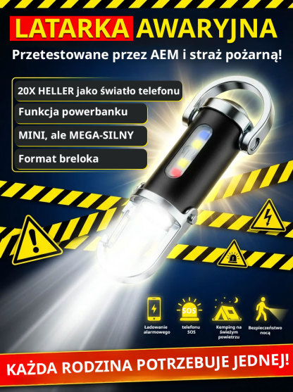 【Mini latarka 6000 lumenów】Power bank, latarka i awaryjne światło SOS – wszystko w jednym! 🔦⚡🚨