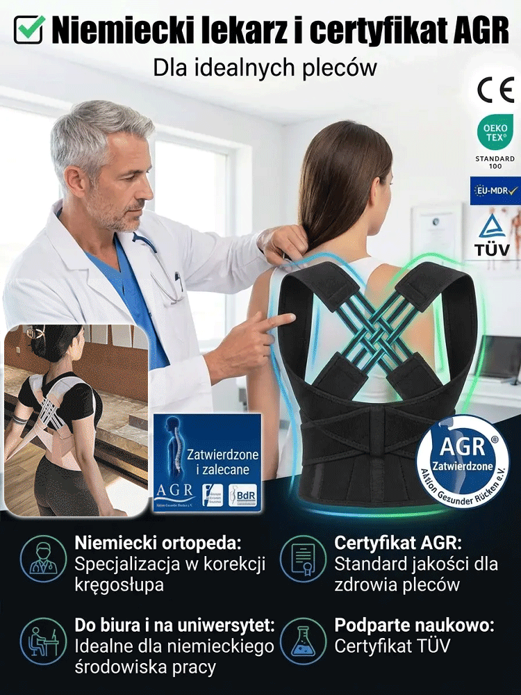  ✨ Tylko 10 minut dziennie – efekty widoczne po 7 dniach! Pas korekcyjny zapobiegający garbieniu się