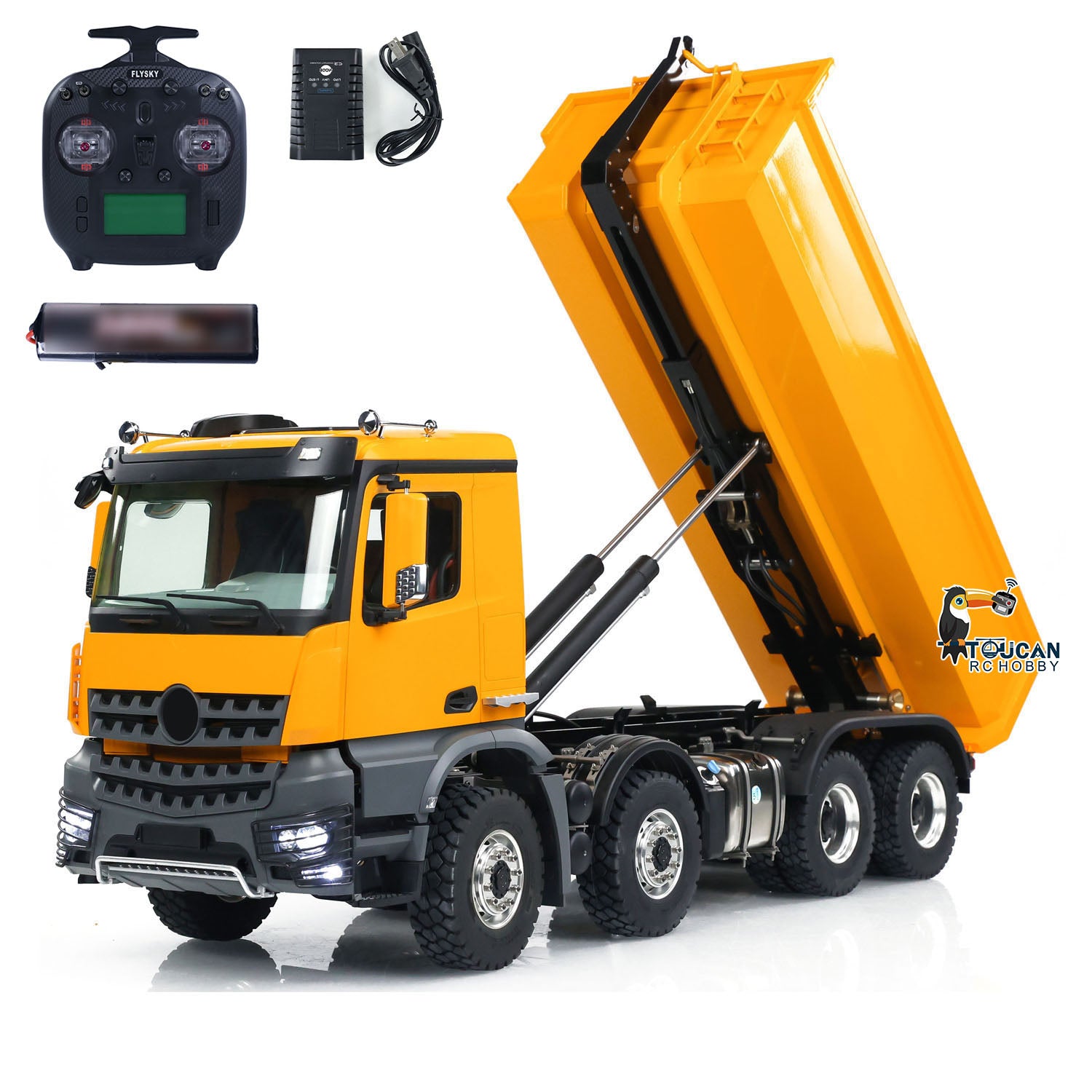 1/14 8X8 RC Hydraulic Dumper Truck K3365 Metal Ready To Run Tipper Remote Control Cars Models DIY Toy ST8 Transmitter