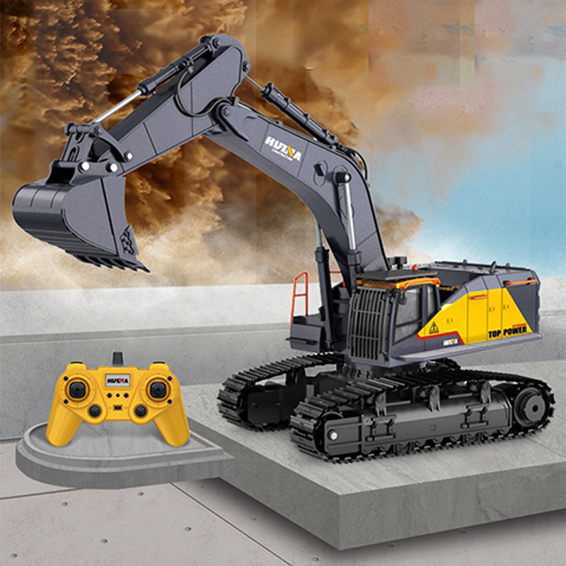  Toy 1/14 592 RC Tracked Excavator Car Model Gift 2.4G Radio Light Sound Remote Control Construction Vehicle