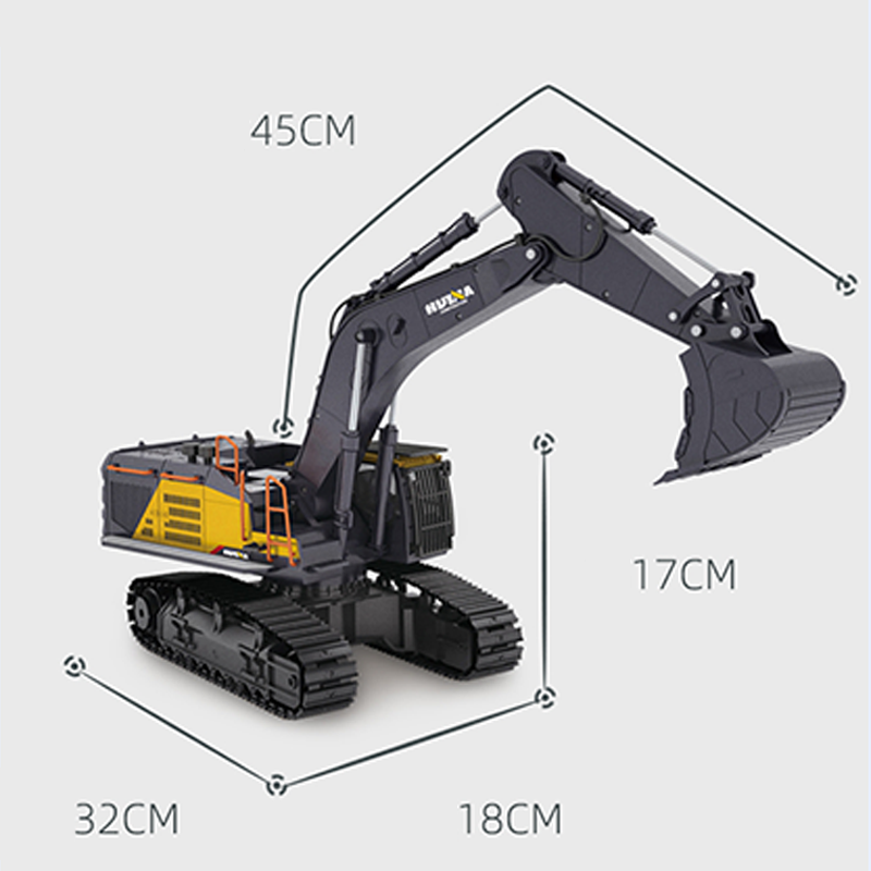  Toy 1/14 592 RC Tracked Excavator Car Model Gift 2.4G Radio Light Sound Remote Control Construction Vehicle
