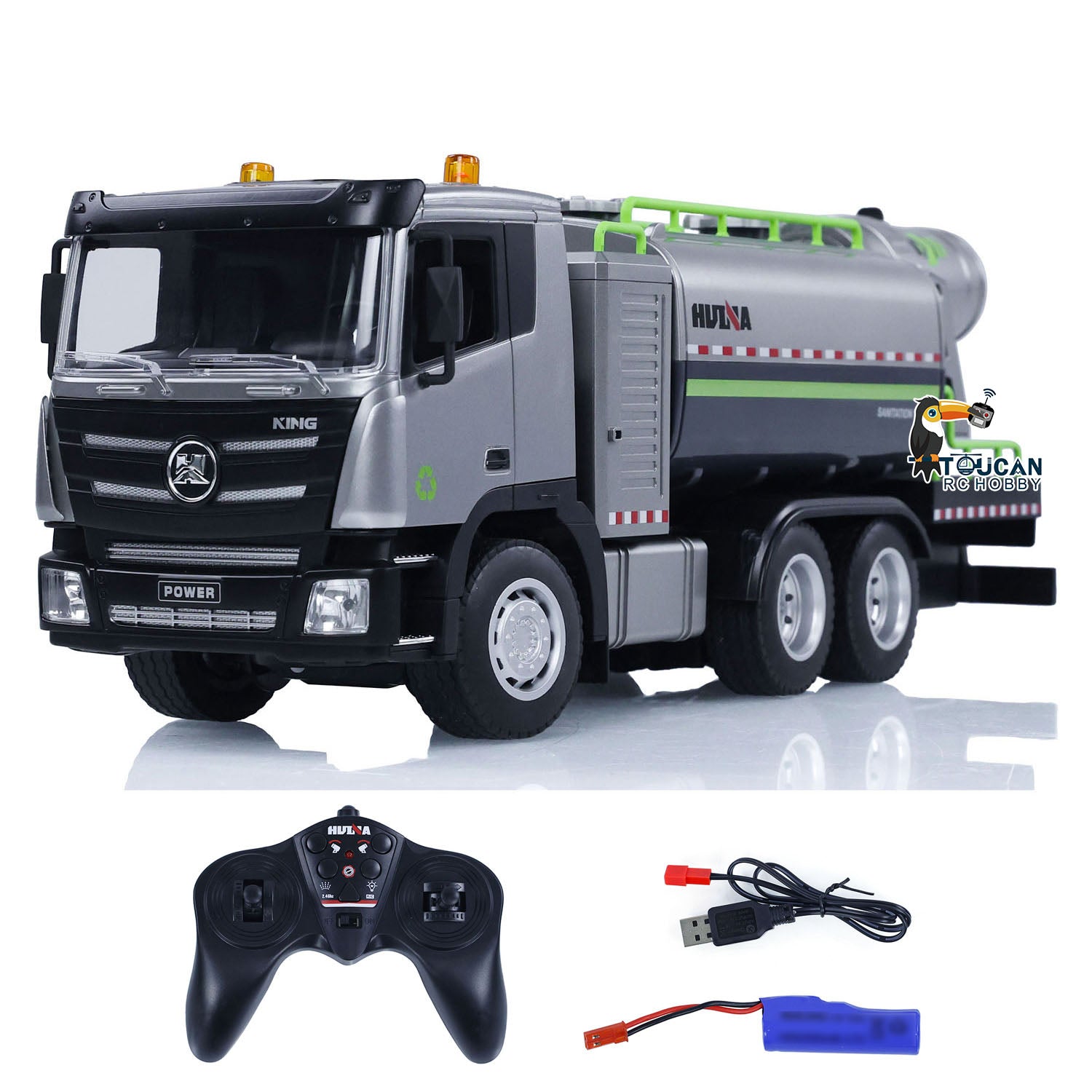 1/18 1316 Spray Fog Cannon Truck 9CH RC Car 2.4G Remote Control Model Plastic Toys Battery Charger