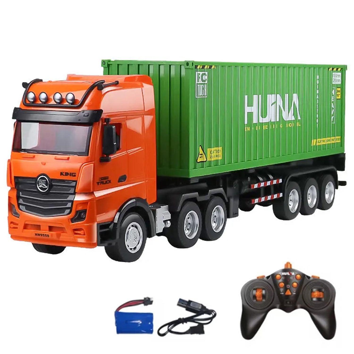  1317 1/18 RC Tractor Car Container Trailer Truck 9CH Remote Control Cars Toys Model Gift