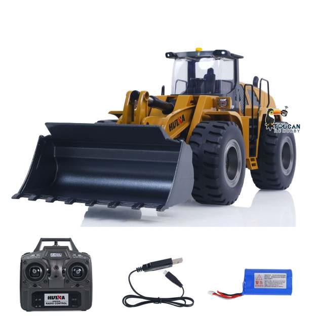 Fast Free Shipping for EU 1/14 HUINA Toys 2.4G 10CH Radio Controlled Loader 1583 Assembled Electric Lifting System Lights Sound RC Construction Vehicles