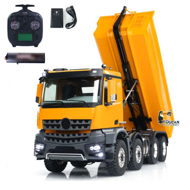 1/14 8X8 RC Hydraulic Dumper Truck K3365 Metal Ready To Run Tipper Remote Control Cars Models DIY Toy ST8 Transmitter