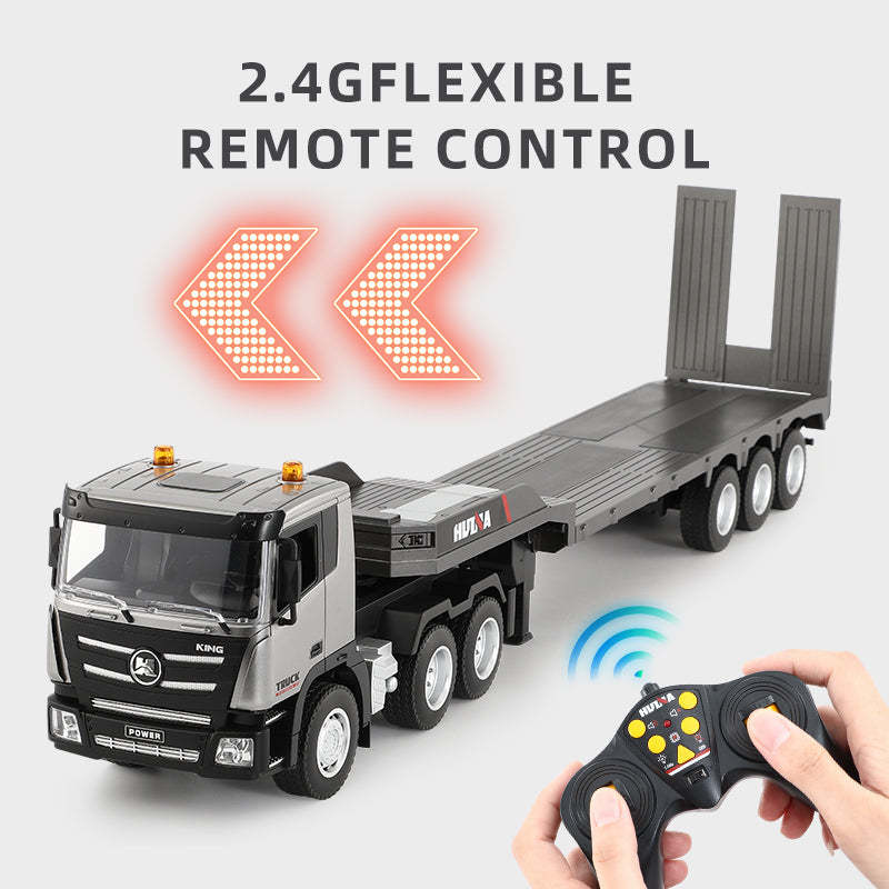 1318 1:18 RC Tractor Truck 9CH Remote Control Cars Flatbed Trailer 2.4G Remote Control Model Toys