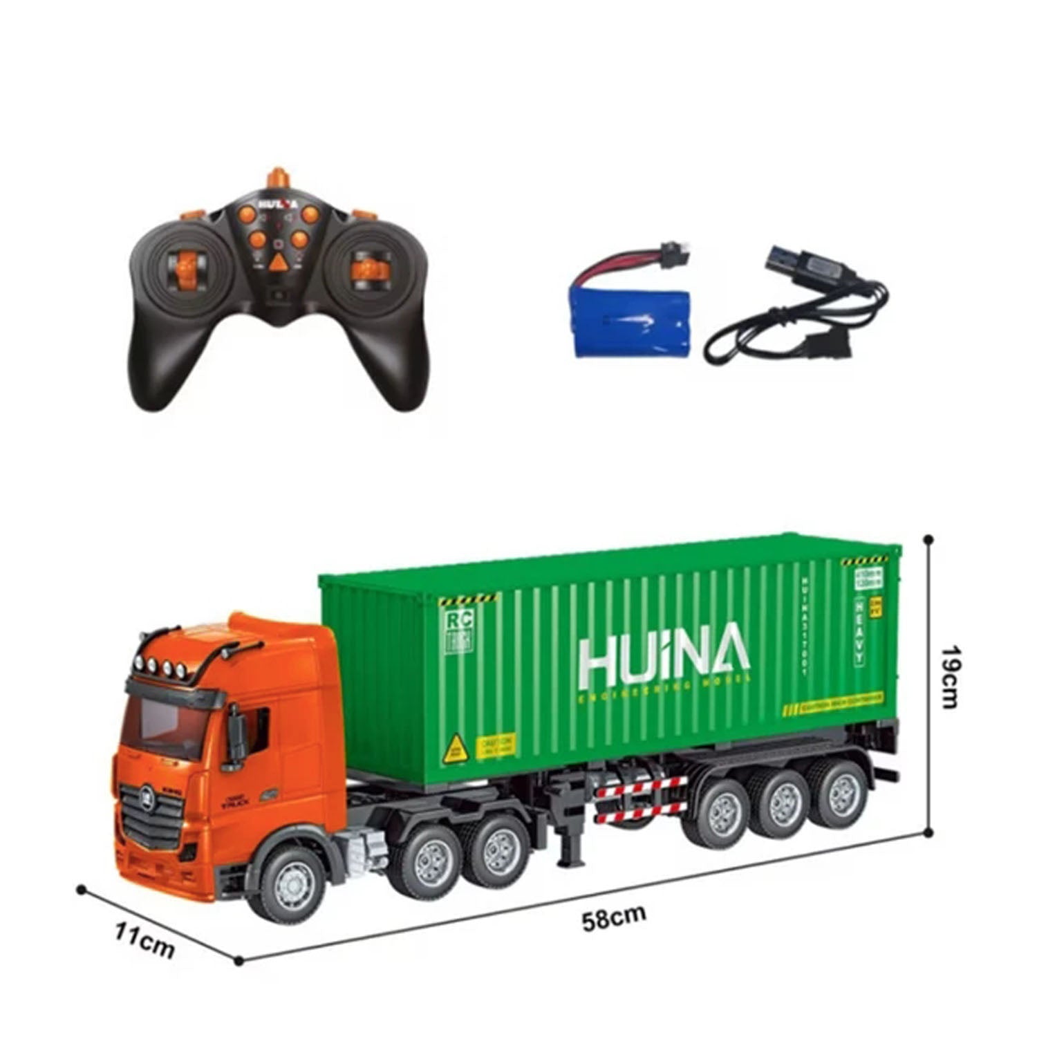 1317 1/18 RC Tractor Car Container Trailer Truck 9CH Remote Control Cars Toys Model Gift