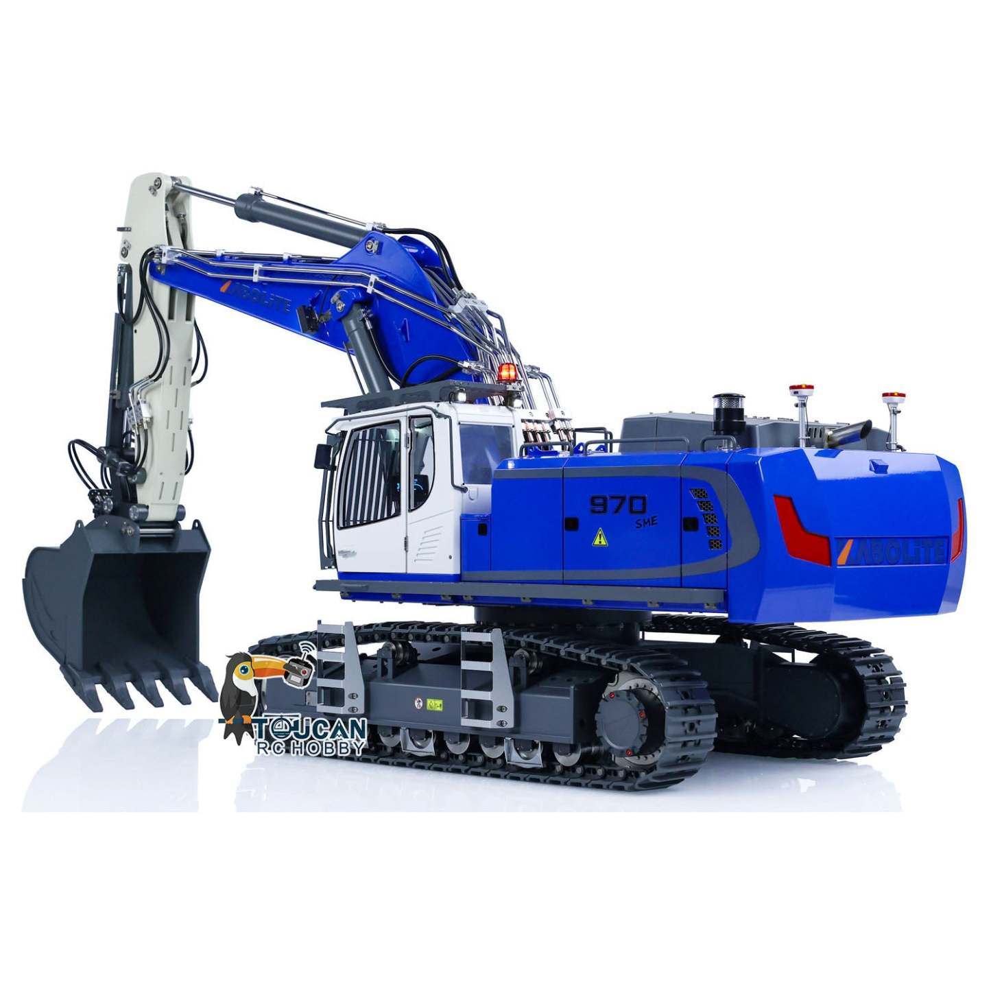K970-100S Pro Version 1/14 Hydraulic RC Excavator Digger Metal Construction Vehicles Ready to Run with Smoker Light Sound