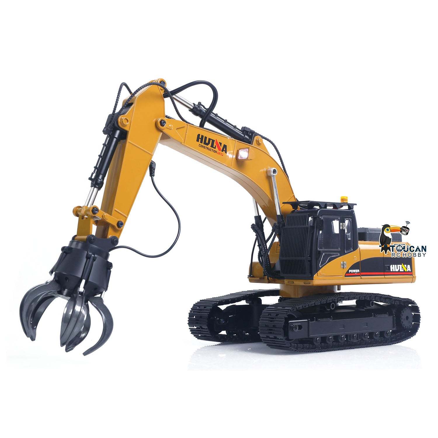New Upgrade  1/14 Metal Excavator Model Engineering Vehicle 580 Electric Ball Grabber 360 Rotating Shear Claw Sound Lights