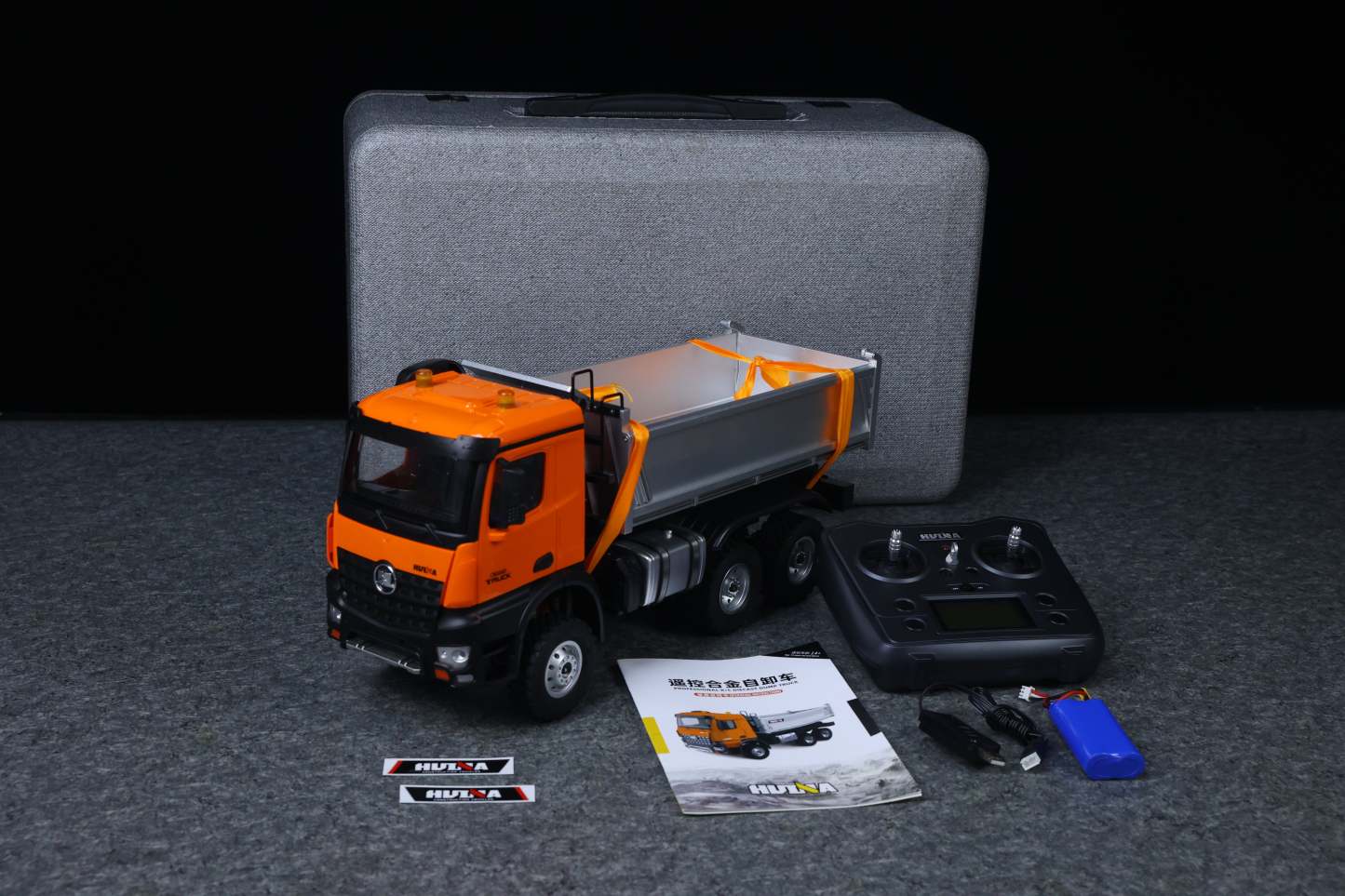 1/14  1598 2.4G Remote Control Dumper 6x6 Engineering Transport Vehicle Lifting Rod Tipper Car Light Sound Battery Toys