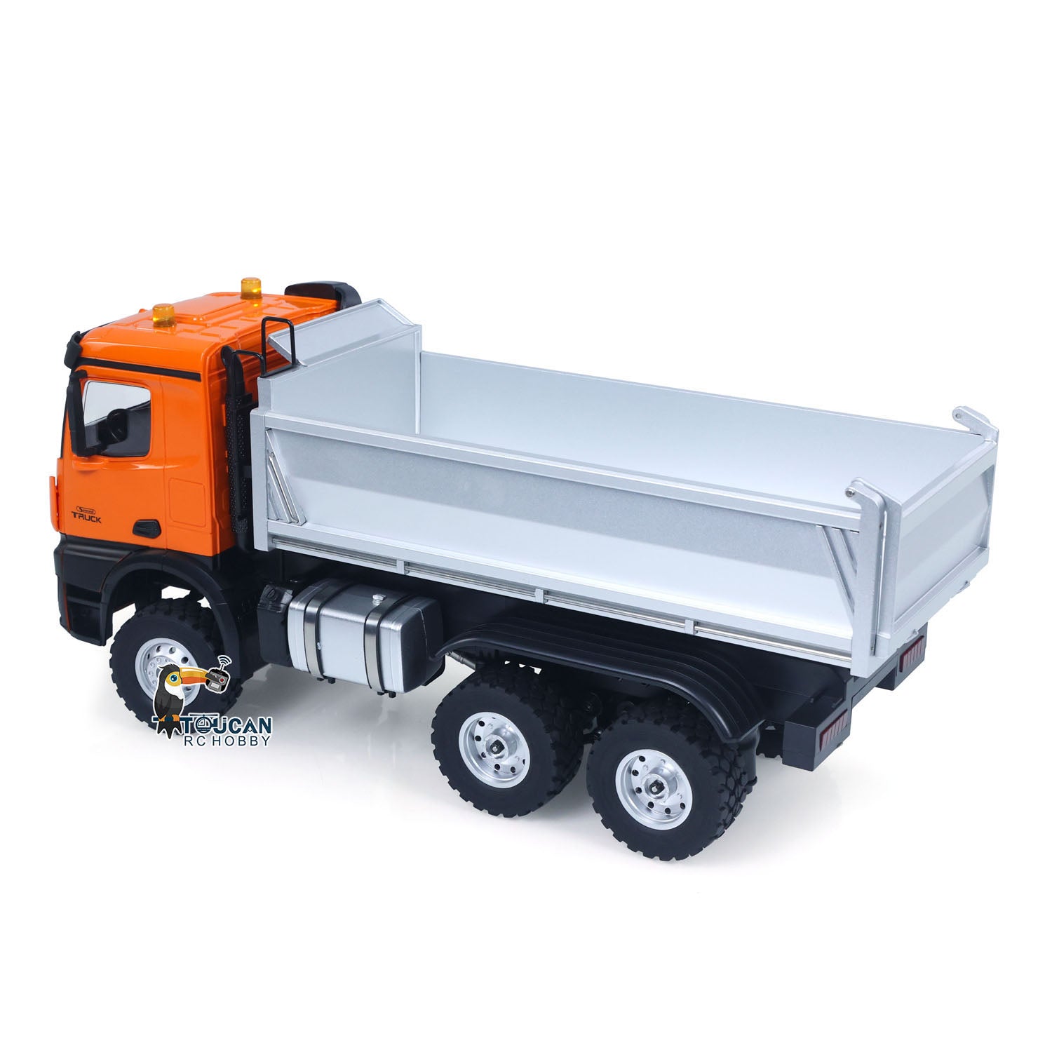 1/14  1598 2.4G Remote Control Dumper 6x6 Engineering Transport Vehicle Lifting Rod Tipper Car Light Sound Battery Toys