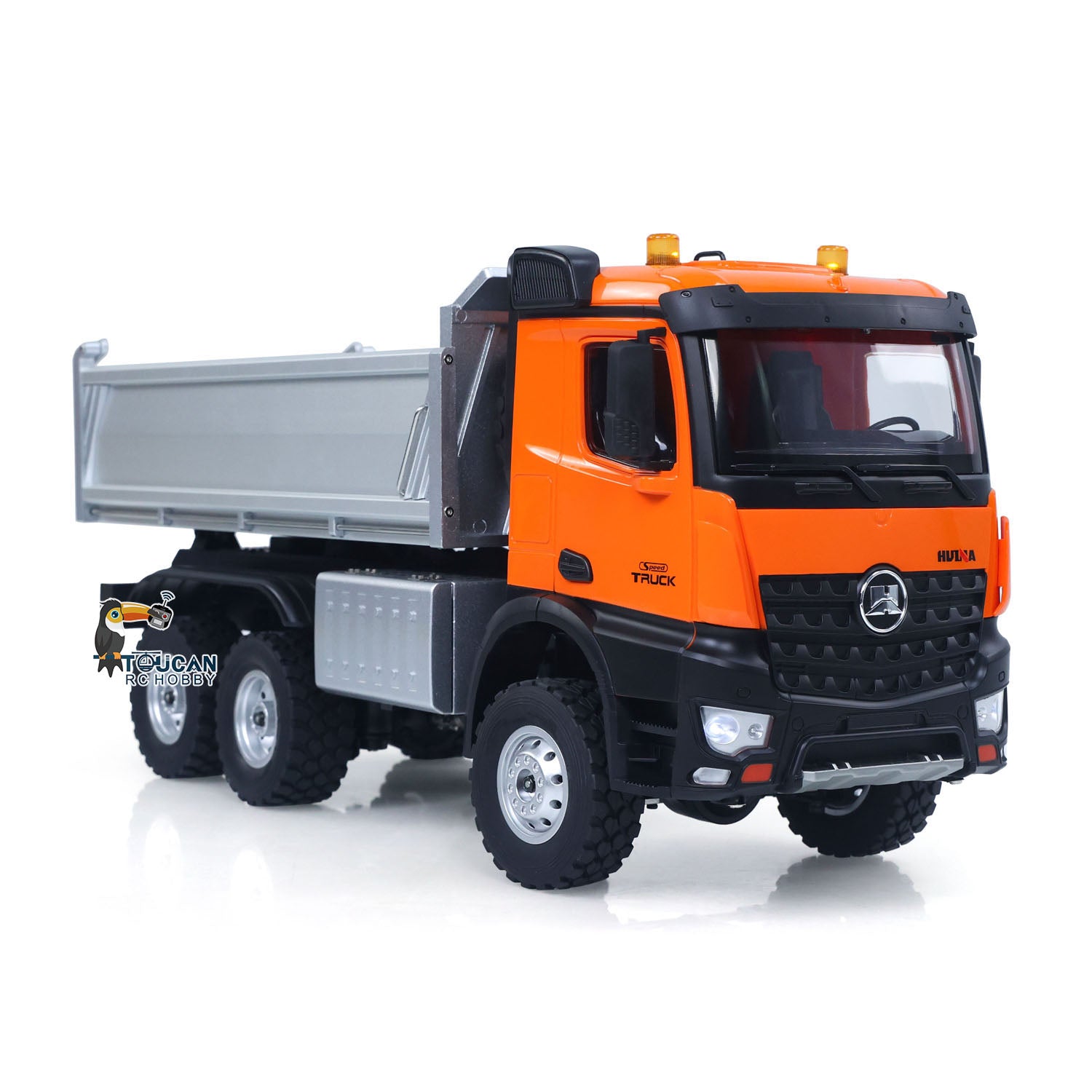 1/14  1598 2.4G Remote Control Dumper 6x6 Engineering Transport Vehicle Lifting Rod Tipper Car Light Sound Battery Toys